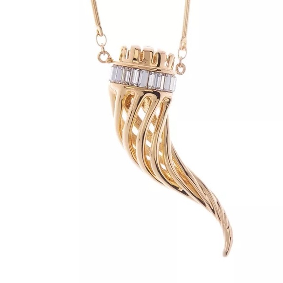 NWT $350 Rachel Zoe Kate Collar Necklace 14k Gold-plated w Crystal ~ STUNNING! - Picture 9 of 13